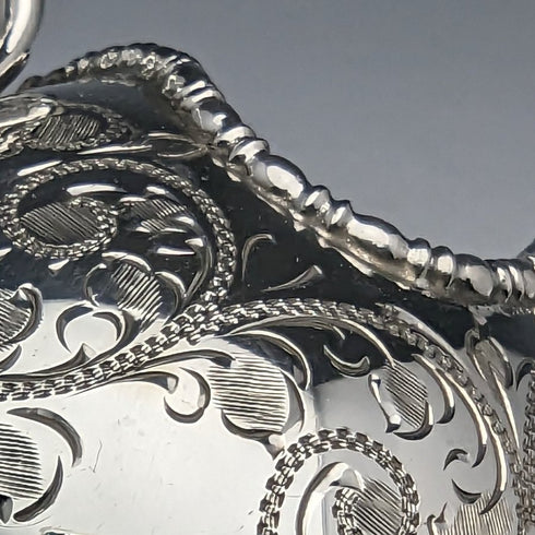 English antique silver plate sugar bowl with scoop